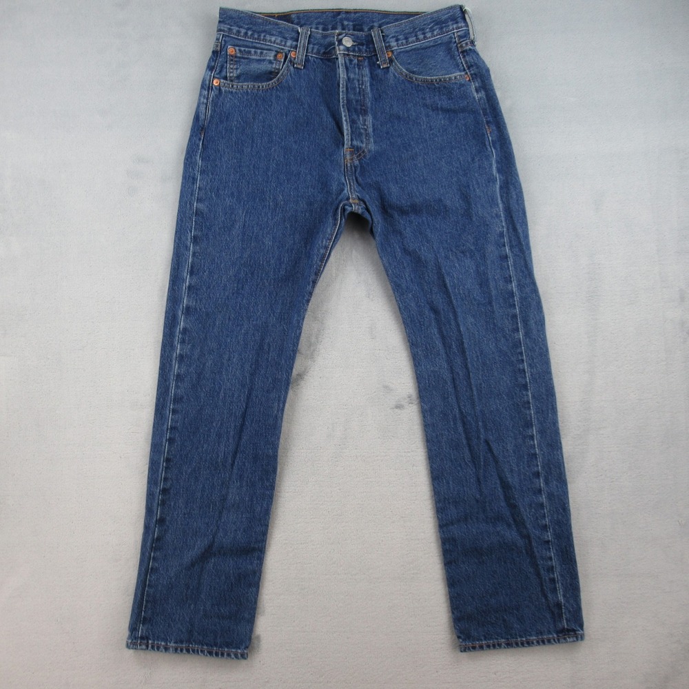 Levis 501 Mens Original Straight‎ Leg Blue Denim Jeans W32 L30 00501-0194